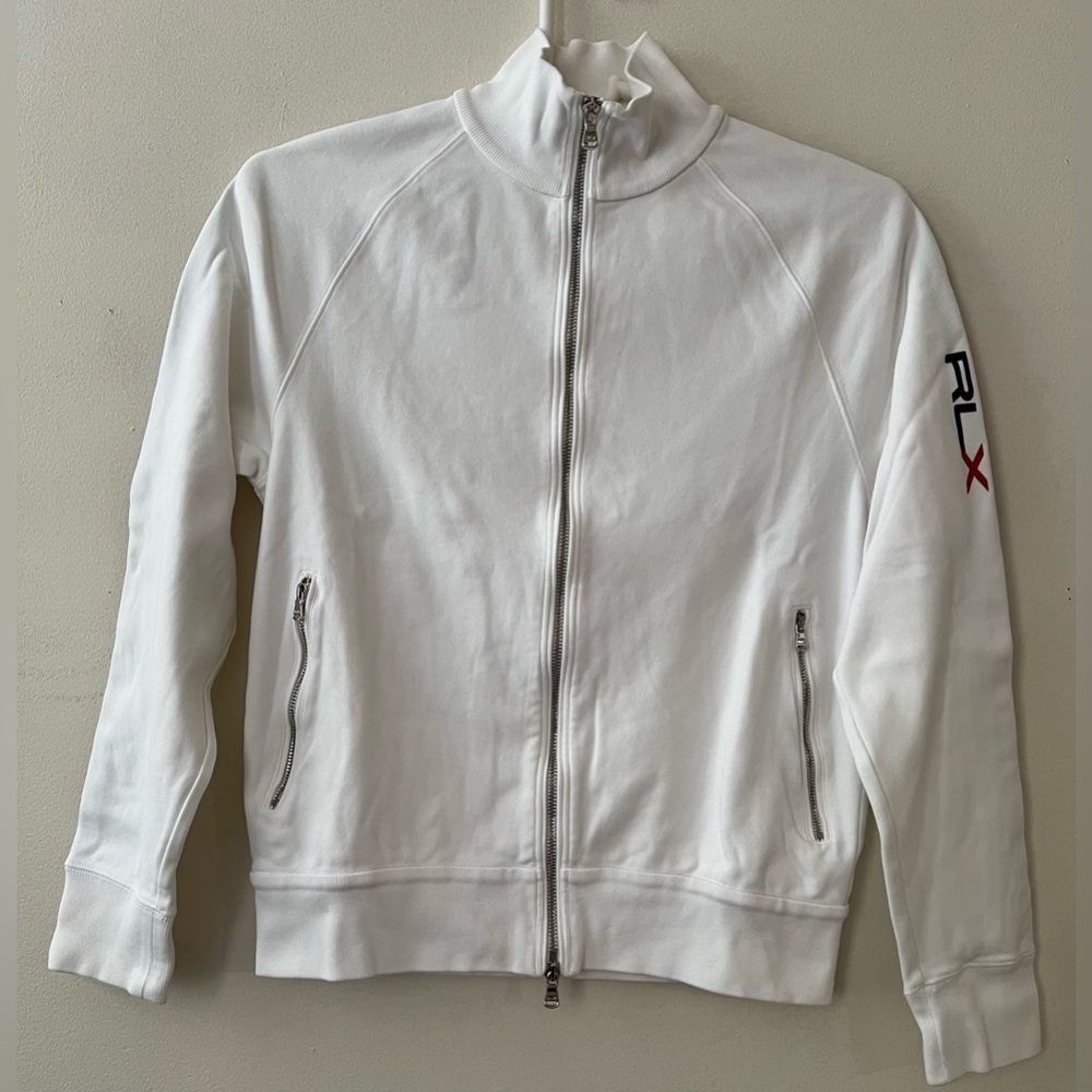 RLX Ralph Lauren Men’s Zip-Up Fleece Jacket Size Small Color White/Black